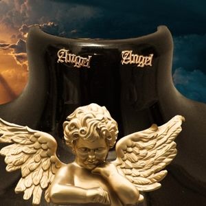 Stainless Steel Gold Plated Angel Stud Earrings